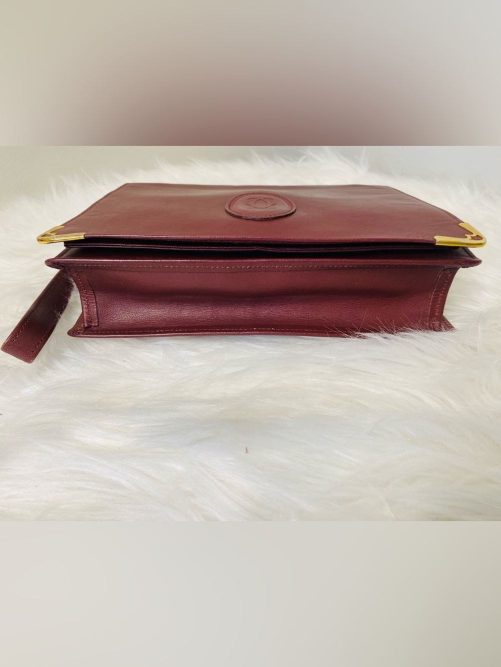 Cartier Vintage Must de Cartier 21 Bordeaux leather Clutch Circa 1990s Authentic - Picture 7 of 17